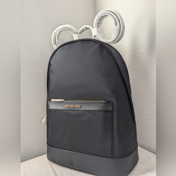 NWT Michael Kors Morgan Medium Nylon Backpack In Black - Picture 2 of 4